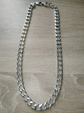 20 inch 925 MENS STERLING SILVER HEAVY 90.8g CURB CUBAN LINK CHAIN Necklace 51cm