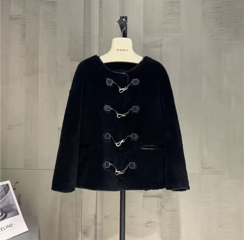 Women fur coat - sheepskin, wool