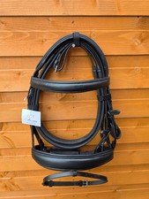 Europa Comfort Black Padded Horse Bridle with 1 Inch Browband 1.5 Inch Noseband