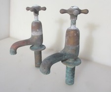 Large Antique Brass Bath Taps Vintage Old Sink Basin Faucet Bathroom