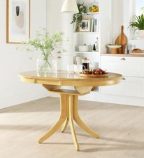 Hudson Round Extending Dining Table, 90-120cm,  Solid Hardwood