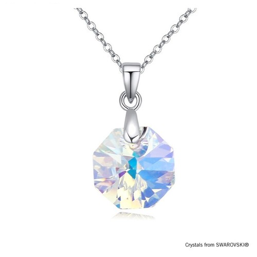 Solid silver octagon - solid, pendant
