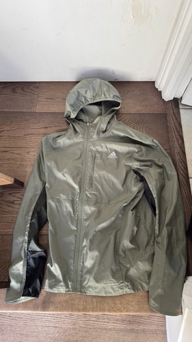 Adidas mens green windbreaker - green,