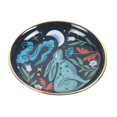 Moon gazing hare design round - hare,