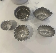 Five Vintage Metal Jelly Moulds