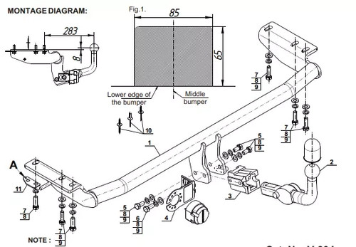 Detachable tow bar - tow, for