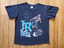 Vintage 1990 JR Reid Charlotte Hornets T Shirt Size M/L Salem Sportswear NBA