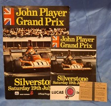 1975 British F1 Grand Prix at Silverstone. Programme & ticket + Lap Card.