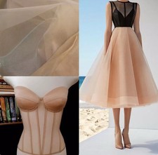 Nude Power Mesh Stiff Net Tulle Transparent Fabric - For Couture Corset making