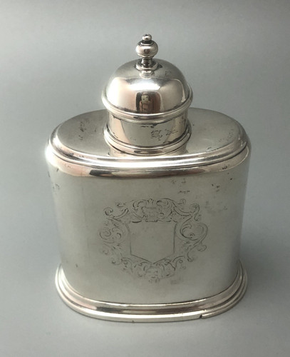 George silver tea caddy - george,