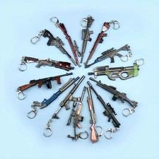 5x 10cm Metal Keyring Battle ground Keychain Weapons Gun Fortnite Uk seller