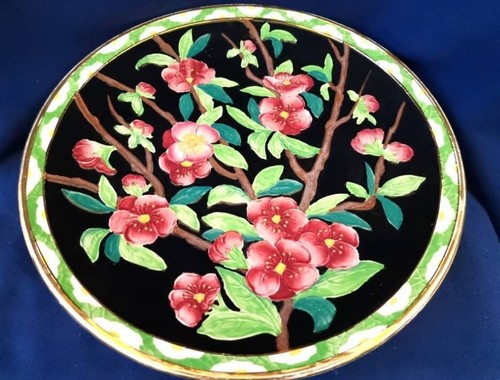 Black flower charger - , plate