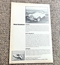 MOSS ROADSTER - FRAMEABLE CLASSIC KIT CAR MANUFACTURER + MODEL REVIEW