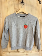Mini Rodini Kids Strawberry Grey Jumper - Size 8 - 9 Yrs