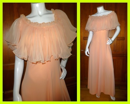 Vtg 1970s peach jersey - vtg,