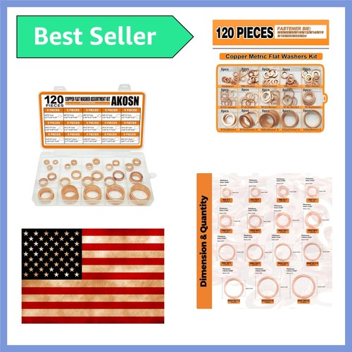 120 pcs copper washers - 120,