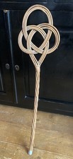 Antique/Vintage Carpet Beater Rustic Large Rattan With Metal Base Cap - 74.5cm