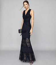Reiss Navy Adala Lace Detailed