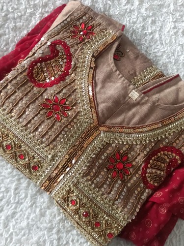 Gold maroon punjabi dhoti - maroon,