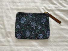 Jack Wills navy blue green floral flowers handbag bag purse clutch