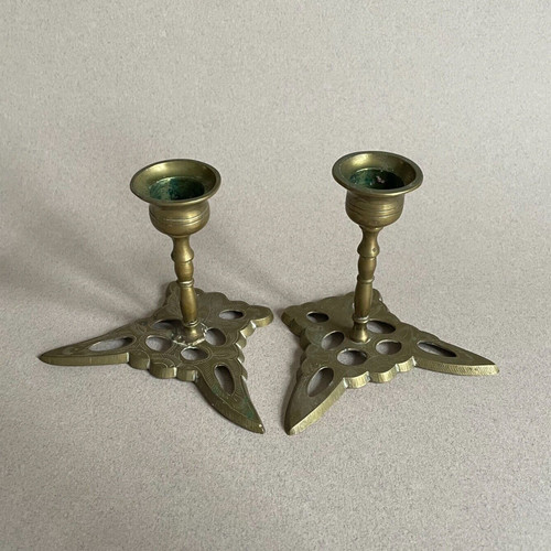Pair antique gold - pair, butterfly