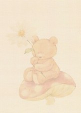 A4 Backing Paper x 5 - Teddy Bear - Cream - Card Making Scrapbooking Craft