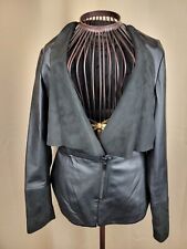 Jaeger Women`s Real Soft Leather Waterfall Jacket 1/4 Zip UK8 Great Condition