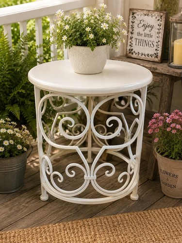 Vintage white metal scrollwork - vintage,