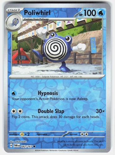 Poliwhirl 042 167 reverse holo - poliwhirl,