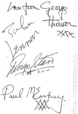 THE BEATLES Signed Page - Pop