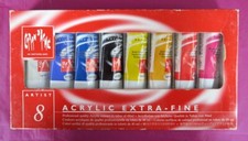 Caran D'Ache 8 x 40ml tubes Acrylic Extra-Fine Professional Quality Paints Boxed