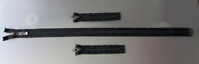 3 x YKK LONG/SHORT HEAVYDUTY ZIPS - BRASS METAL TEETH - OPEN/CLOSED END-USED VGC