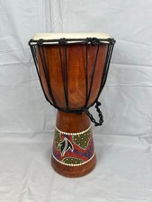 Djembe Drum West African Wooden Multicoloured Hand Painted Design