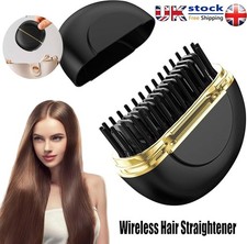 Hair Straightener Brush Rechargeable & Cordless Mini Hair Straightener Comb UK