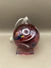 hanging glass friendship ball Iridescent Pink. Approx 8,5 Cm High