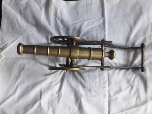 Vintage large brass cannon - vintage,