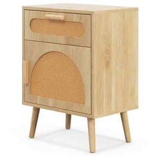 COSTWAY Rattan Nightstand Boho