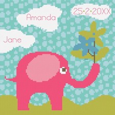 Cross stitch birth sampler - cross,