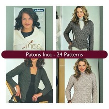 Patons Inca for Women Knitting Pattern Book, 24 Styles, Retro Knitting Patterns