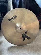 Zildjian 18" K Dark Thin Crash Cymbal, Cracked.