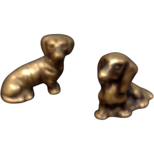 Brass dachshund figurines set - brass,