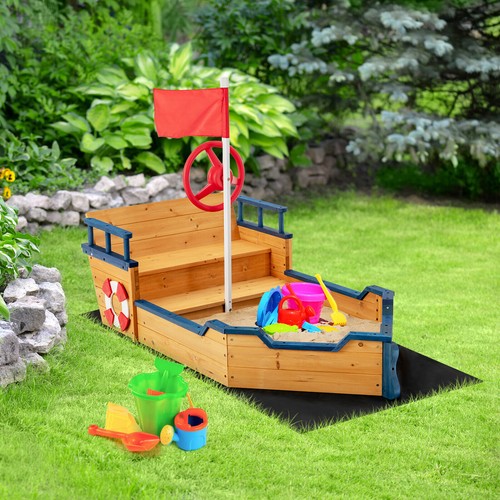 Wooden sandbox pirate ship - wooden,