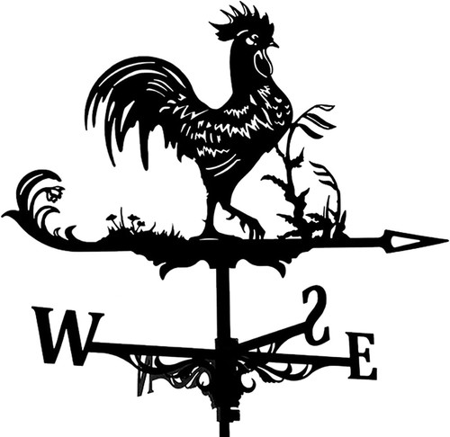 Metal rooster weather vane - metal,