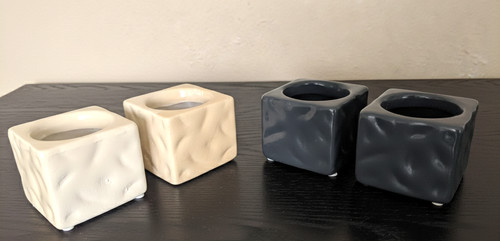 Set ceramic cube planters - of,
