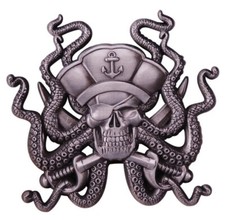Skull crossbones metal pin - crossbones,
