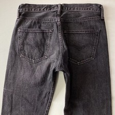 Ladies LEVIS 501 Classic Straight Black Faded Jeans Size 12 W31 L32  (434J)