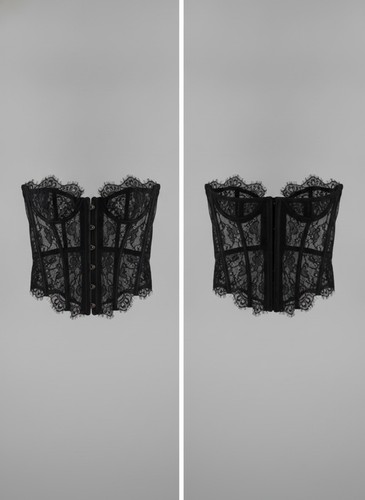 Black lace bustier corset - lace,