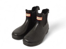 Ladies HUNTER Black Rubber Chelsea Boot Wellies UK 5 S24