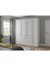 John Lewis Marlow 200cm Hinged Door Wardrobe with 3 Drawers, Off White