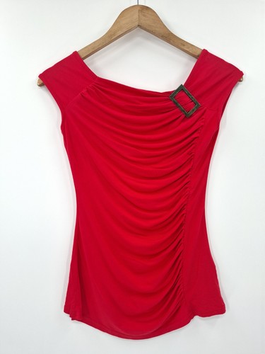 Jane norman red ruched buckle - jane,